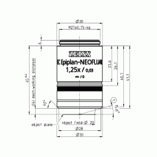 Объектив EC Epiplan-Neofluar x 1,25/0,03 M27 (a=4,0 мм)