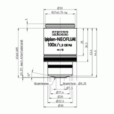 Объектив Epiplan-Neofluar 100x/1,3 Pol Oil M27 (a=0,37 мм), ВКЛ. Immersol N 518, Масленка 20мл